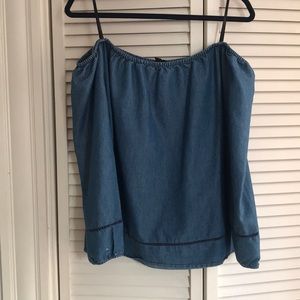 Off the shoulder denim blouse